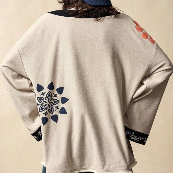 Apricot Boho Women's Casual Loose Printed Blouse For - Picture 2 of 7